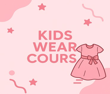 a image with kid dress in pink color background