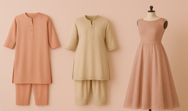 a three variety of women dresses is displayed